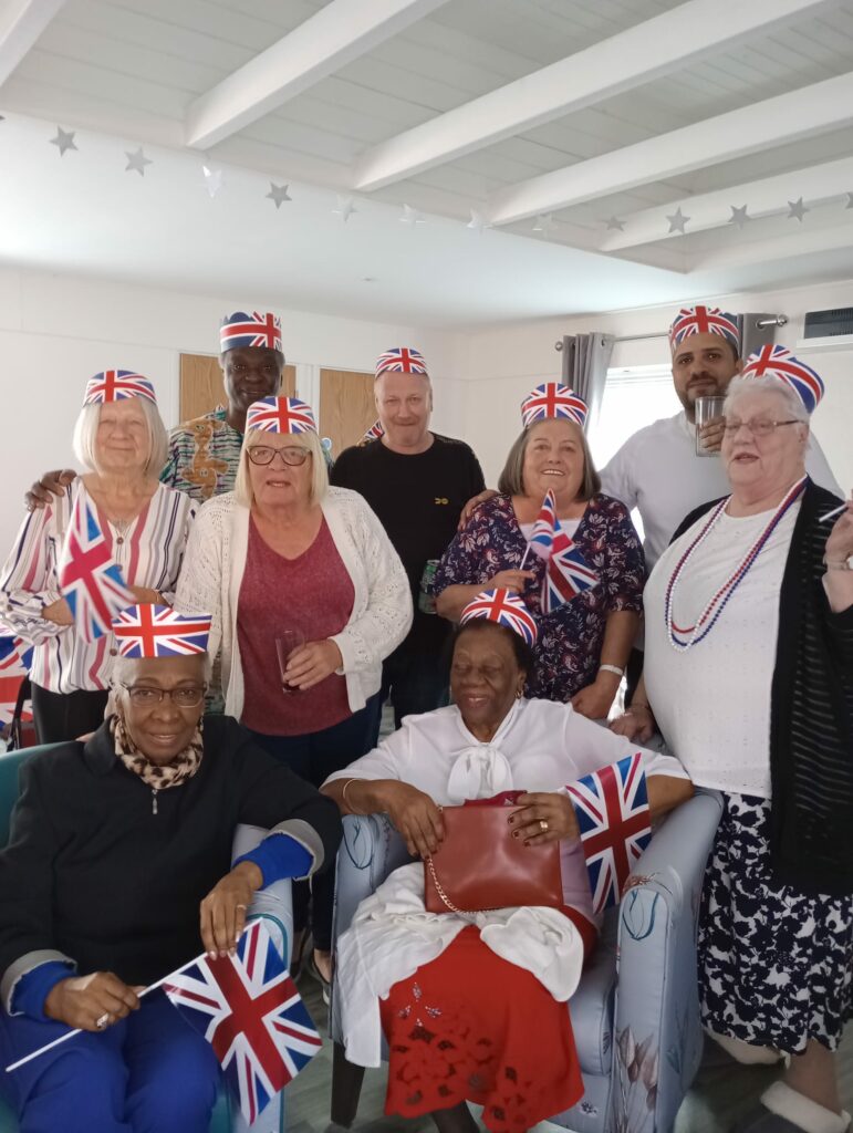 Residents celebrating the Platinum Jubilee